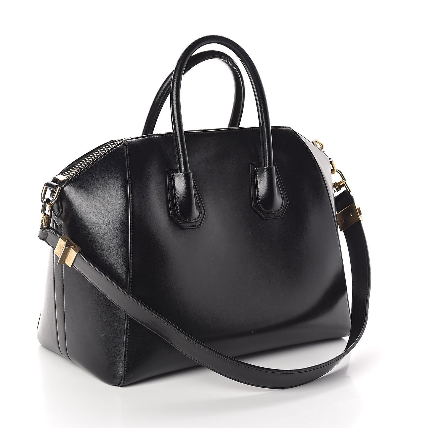 Shiny Lord Calfskin Medium Antigona Black