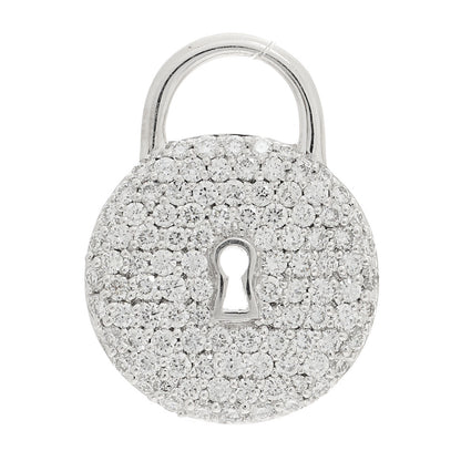 Tiffany Platinum Diamond Round Lock Pendant 1 of 3