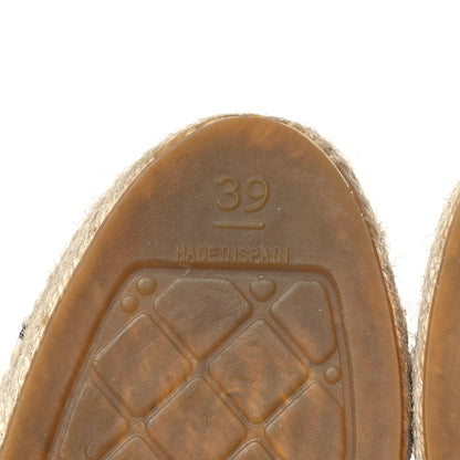 Chanel Metallic Calfskin Grosgrain CC Espadrilles 39 Ivory Black 6 of 8