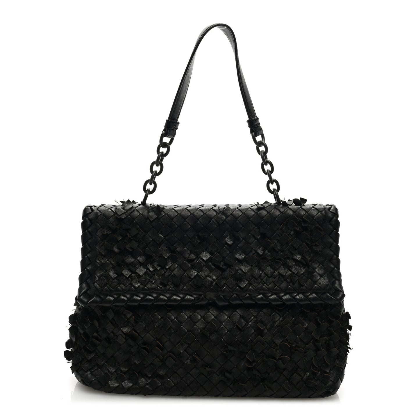 Nappa Intrecciato Fringe Flap Black
