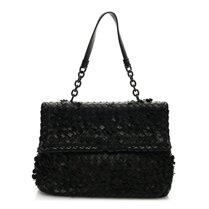 Bottega Veneta Nappa Intrecciato Fringe Flap Black 1 of 8