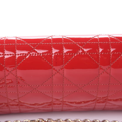 Christian Dior Patent Cannage Miss Dior Chain Wallet Red 11 of 12