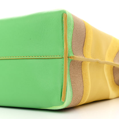 Loewe Nappa Calfskin Suede Medium Flamenco Surplus Knot Clutch Apple Green Pale Yellow 10 of 10