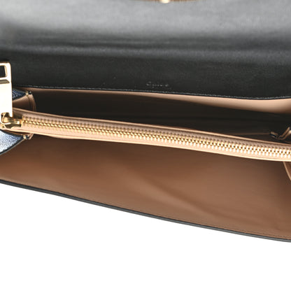 Chloe Metallic Grained Calfskin Gabrielle Clutch Blue 5 of 7