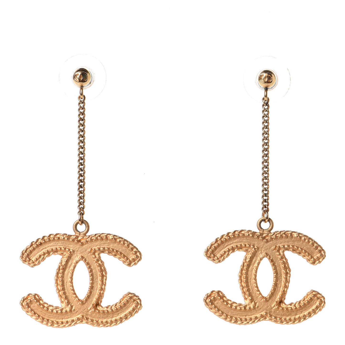 CC Drop Earrings Matte Gold