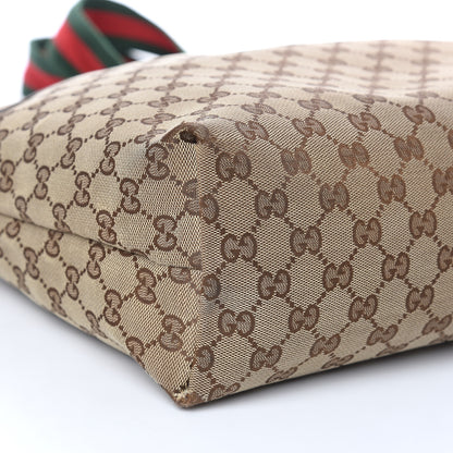 Gucci Monogram Web Medium Flat Messenger Bag Brown 9 of 17