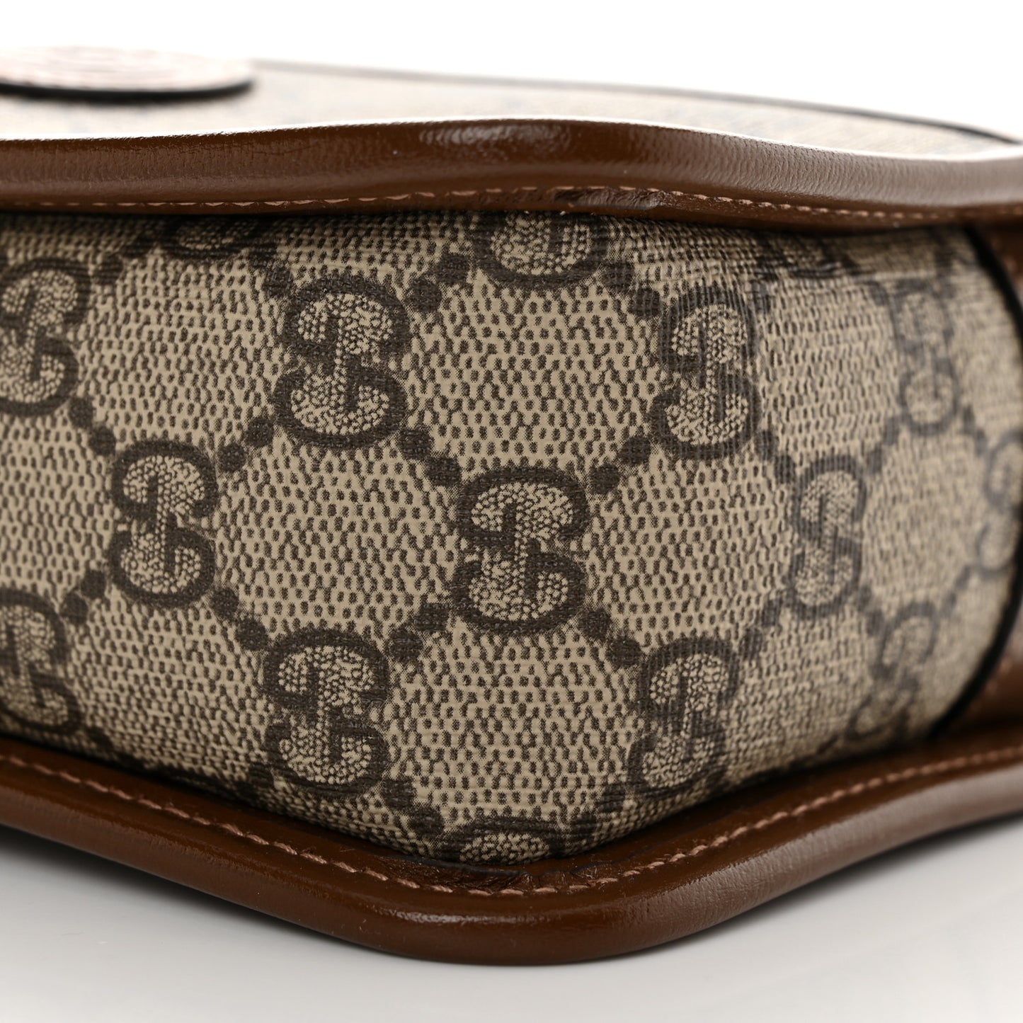 GG Supreme Monogram Azalea Calfskin Mini Retro Interlocking G Shoulder Bag Beige Ebony Brown Sugar