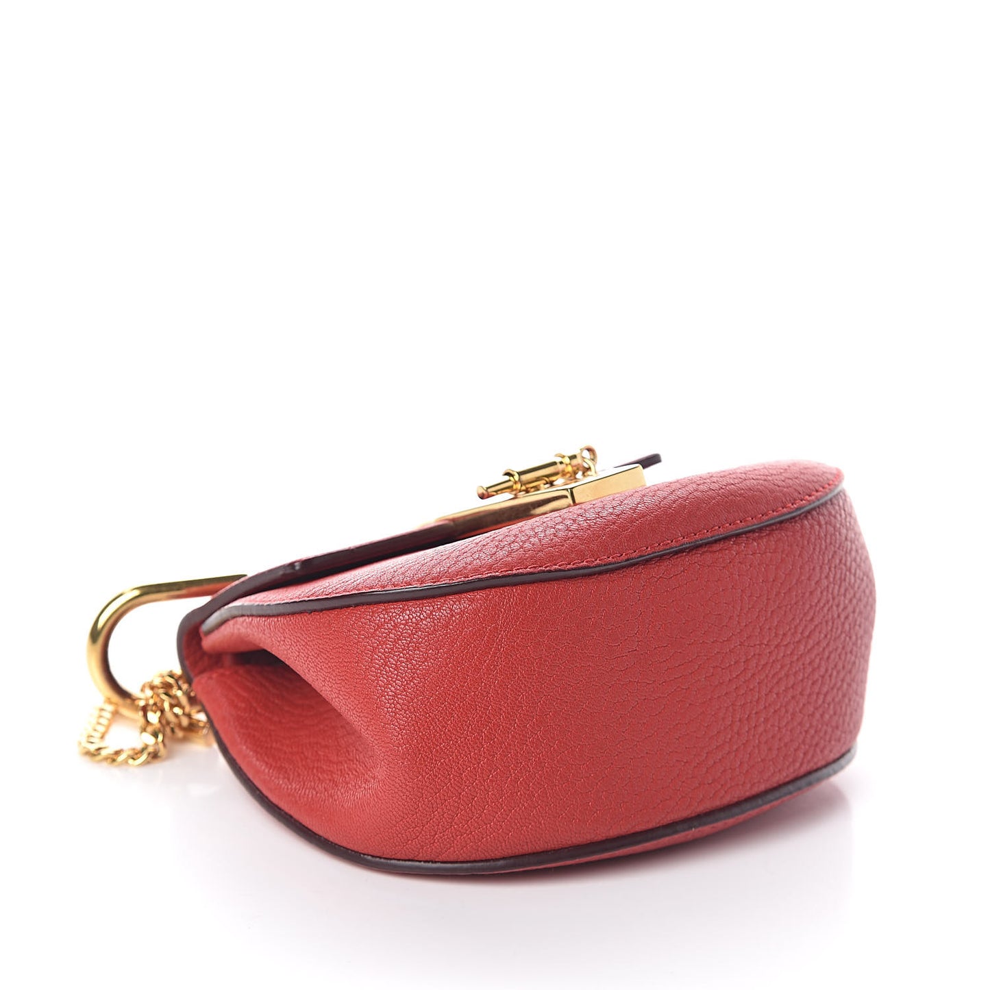 Grained Lambskin Nano Drew Shoulder Bag Plaid Red
