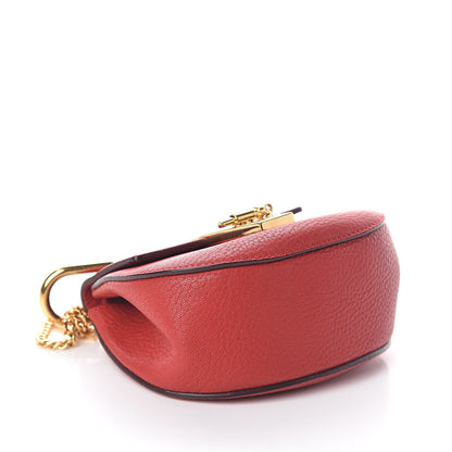Chloe Grained Lambskin Nano Drew Shoulder Bag Plaid Red 4 of 8