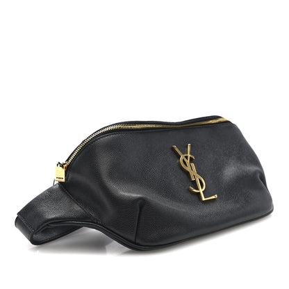 Saint Laurent Grain De Poudre Monogram Belt Bag Black 4 of 9