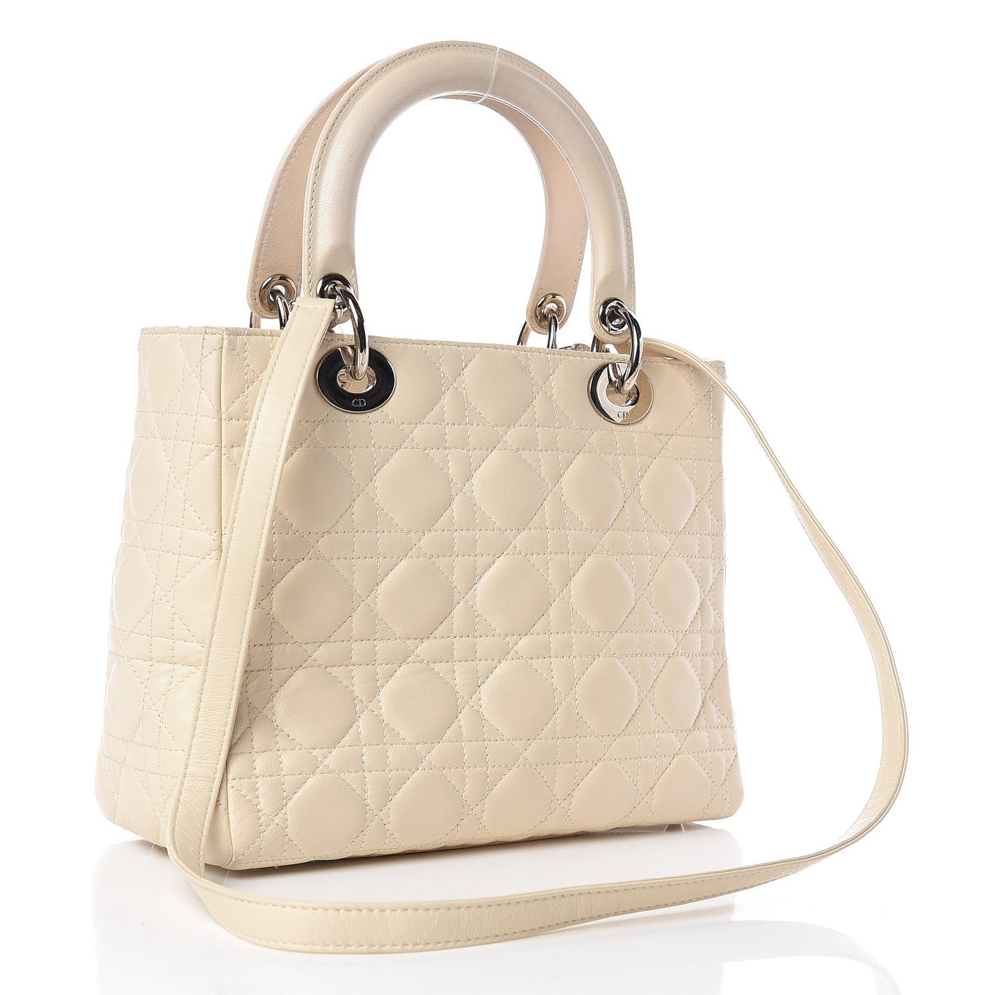 Lambskin Cannage Medium Lady Dior Light Beige