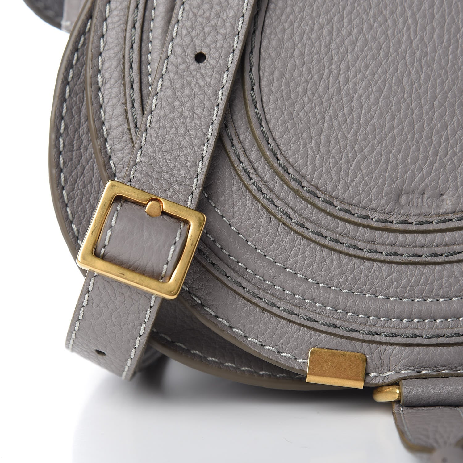 Chloe Calfskin Mini Marcie Round Crossbody Bag Cashmere Grey 10 of 10