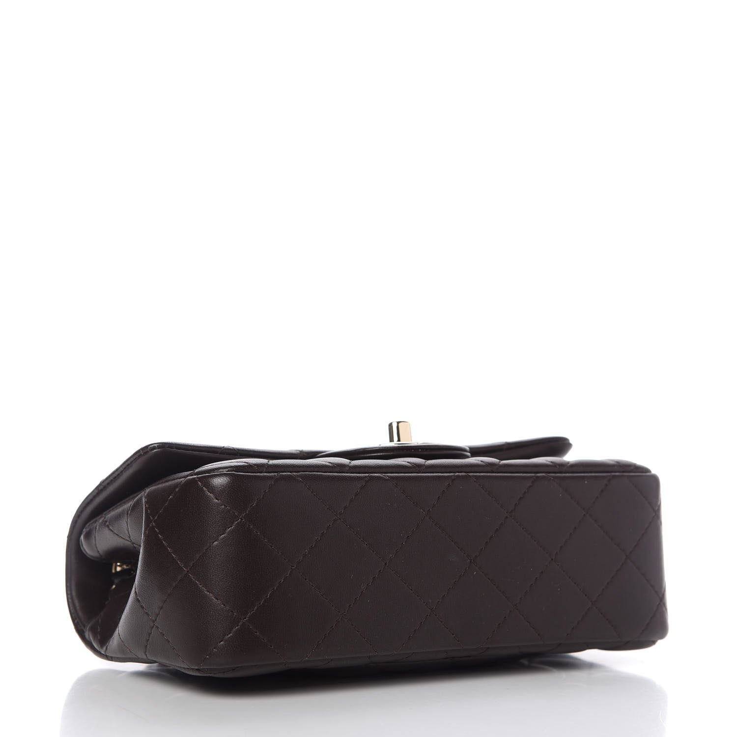 Chanel Lambskin Quilted Mini Rectangular Flap Dark Brown 4 of 11