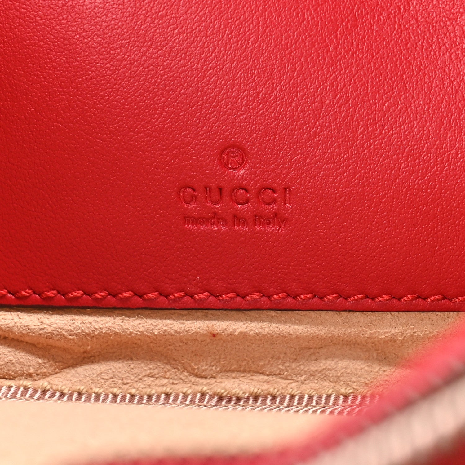 Gucci Calfskin Matelasse Mini GG Marmont Chain Crossbody Bag Hibiscus Red 8 of 10