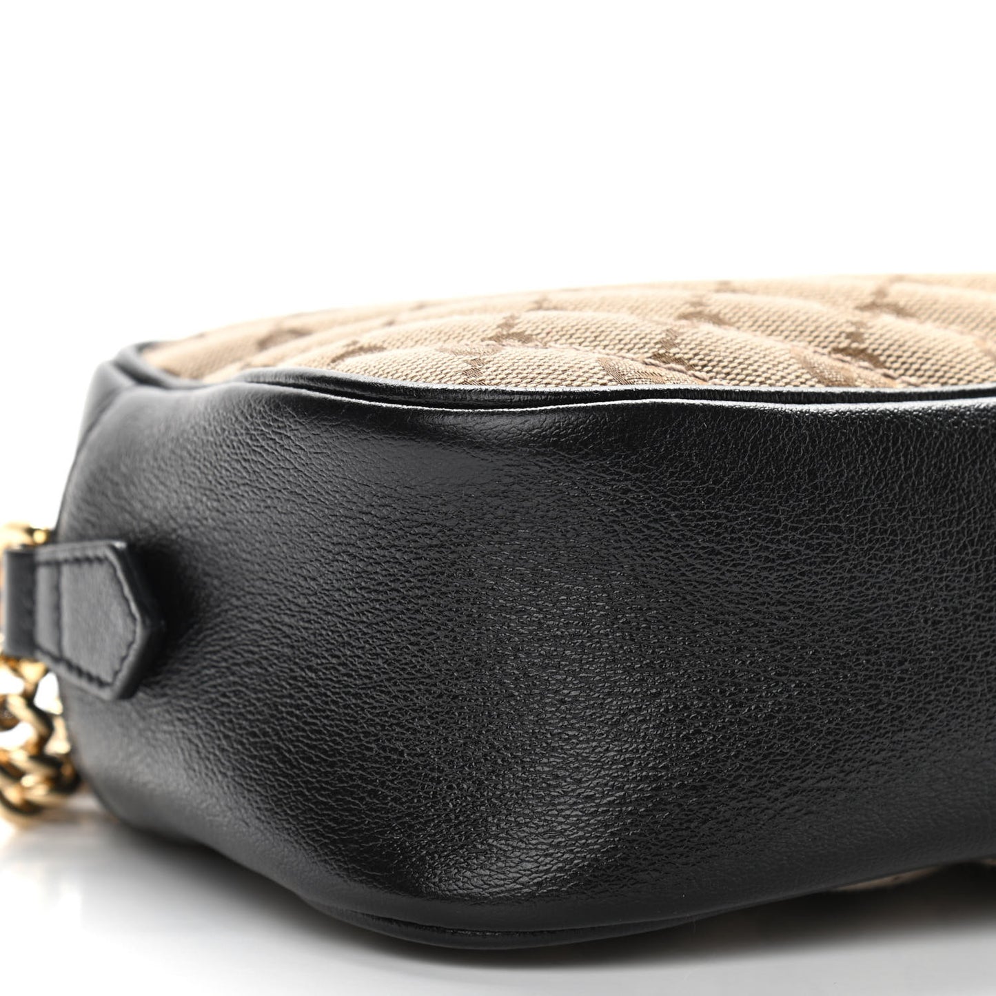 Monogram Matelasse Diagonal Small GG Marmont Chain Shoulder Bag Beige Black