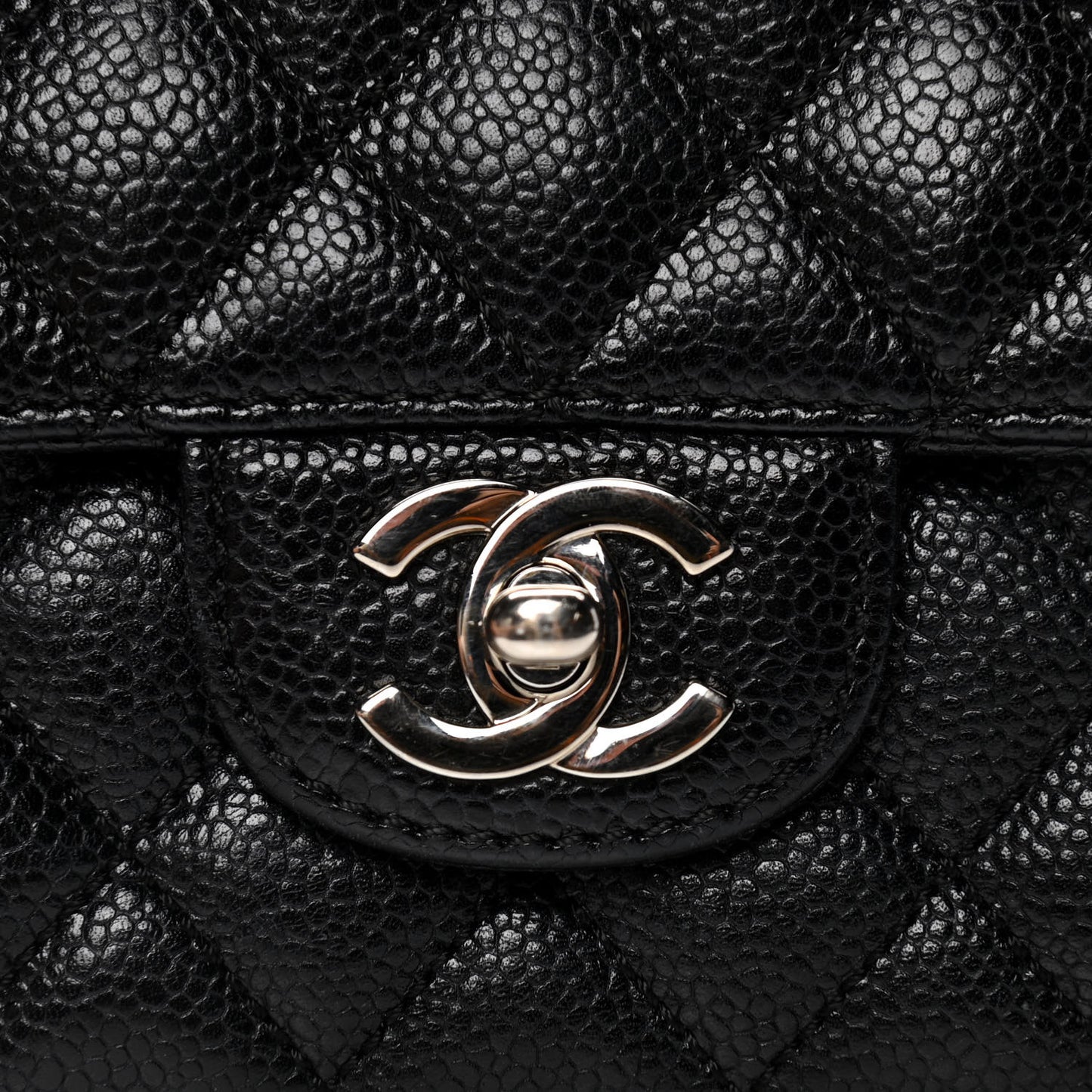 Caviar Quilted East West Flap Black