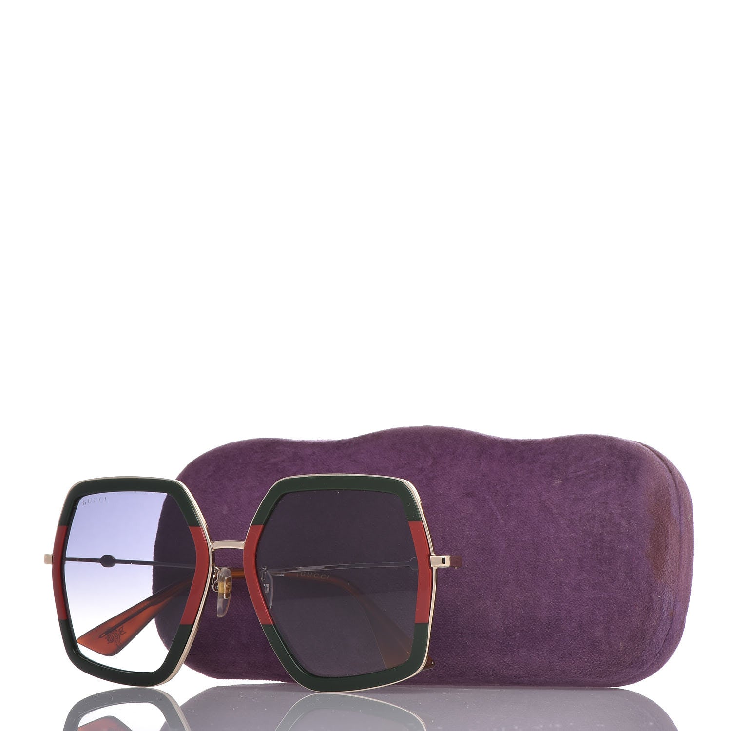 Gucci Square Frame Web GG0106S Sunglasses Tortoise 8 of 8