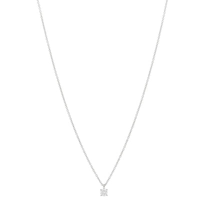 Tiffany Platinum Diamond .22ct Solitaire Pendant Necklace 1 of 4
