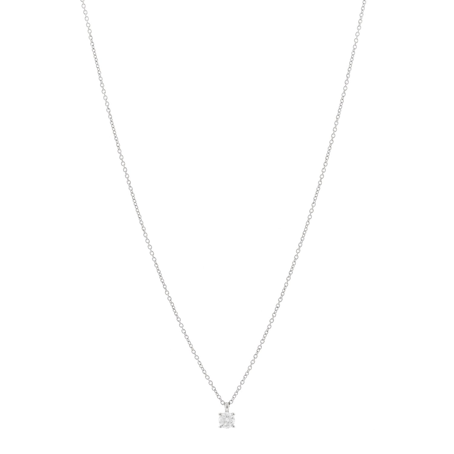 Tiffany Platinum Diamond .22ct Solitaire Pendant Necklace 1 of 4