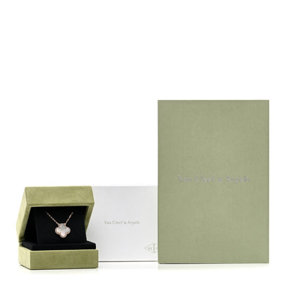 Van Cleef & Arpels 18K Rose Gold Gray Mother of Pearl Vintage Alhambra Pendant Necklace 5 of 5