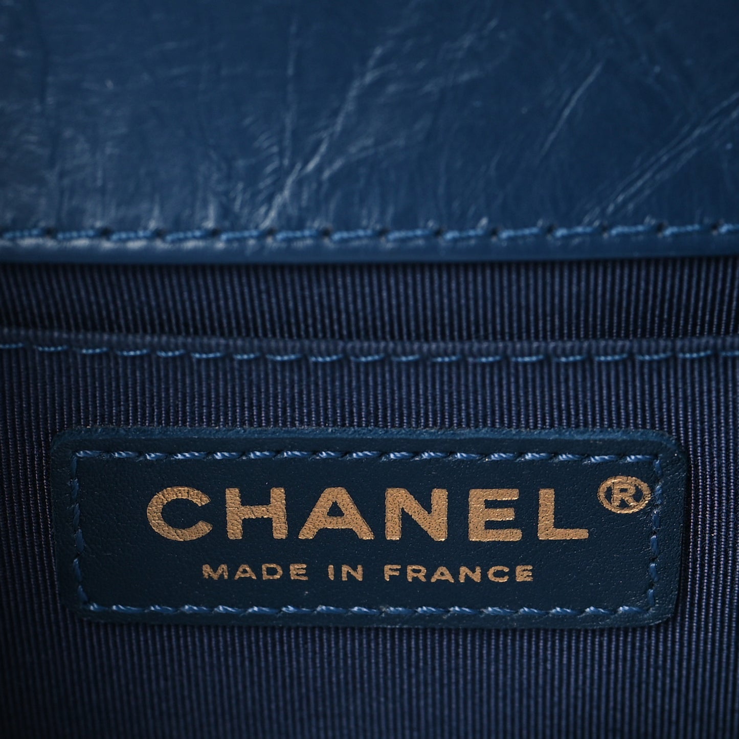 Aged Calfskin Quilted Small Jacket Boy Flap Navy