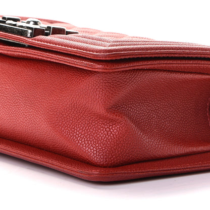 Chanel Caviar Quilted Small Boy Flap Dark Red 6 of 8