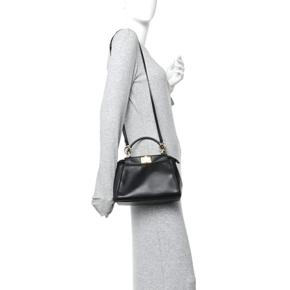 Fendi Nappa Mini Peekaboo Iconic Satchel Black 2 of 11