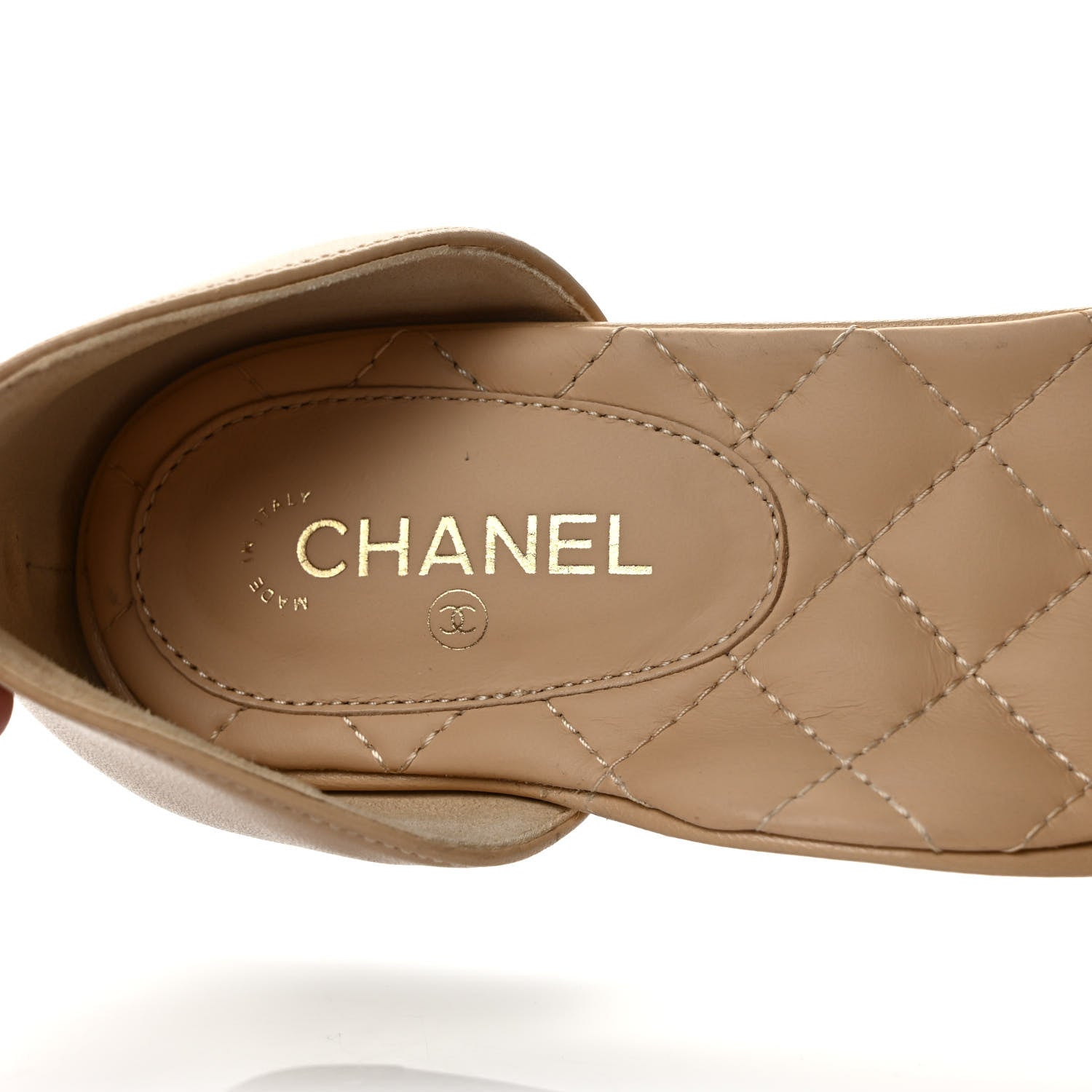 Chanel Lambskin Grosgrain Cap Toe CC Ankle Strap Sandals 36 Beige Black 7 of 10
