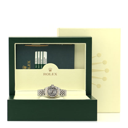 Rolex Stainless Steel 18K White Gold 26mm Oyster Perpetual Datejust Watch Silver Roman 179174 5 of 5