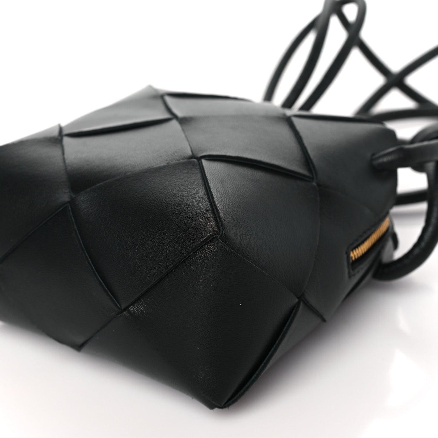 Lambskin Maxi Intrecciato Mini Cassette Camera Bag Black