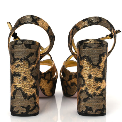 Prada Jacquard Lurex Platform Pumps 40 Gold 6 of 9