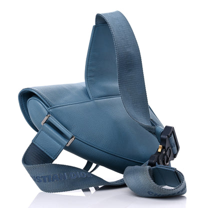 Christian Dior X SHAWN STUSSY Grained Calfskin Saddle Bag Blue 2 of 21