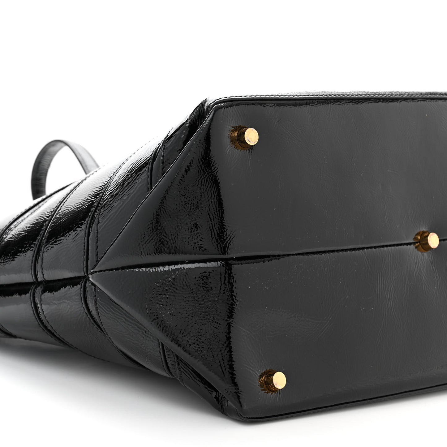 Patent Calfskin Florence Tote Black