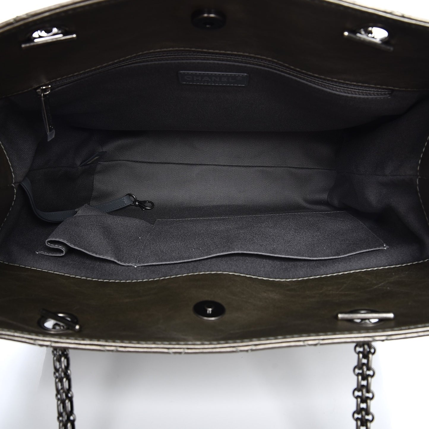 Aged Calfskin Quilted Reissue 2.55 Tote Light Gold