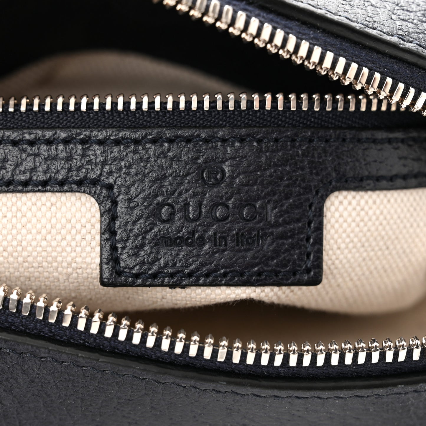GG Supreme Monogram Textured Dollar Calfskin Small Horsebit 1955 Shoulder Bag Beige Blue