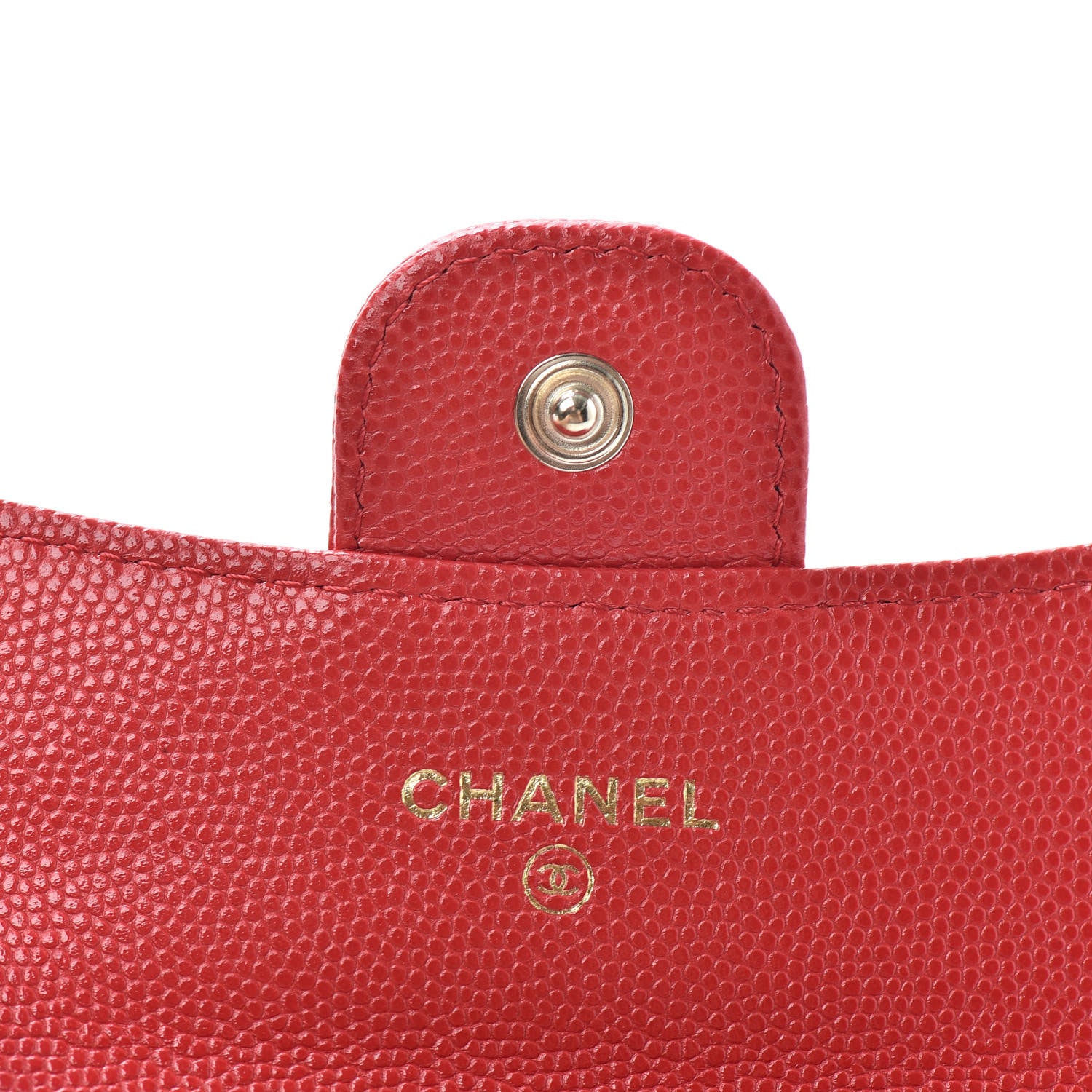 Chanel Caviar Quilted Flap Card Holder Wallet Red 6 of 9