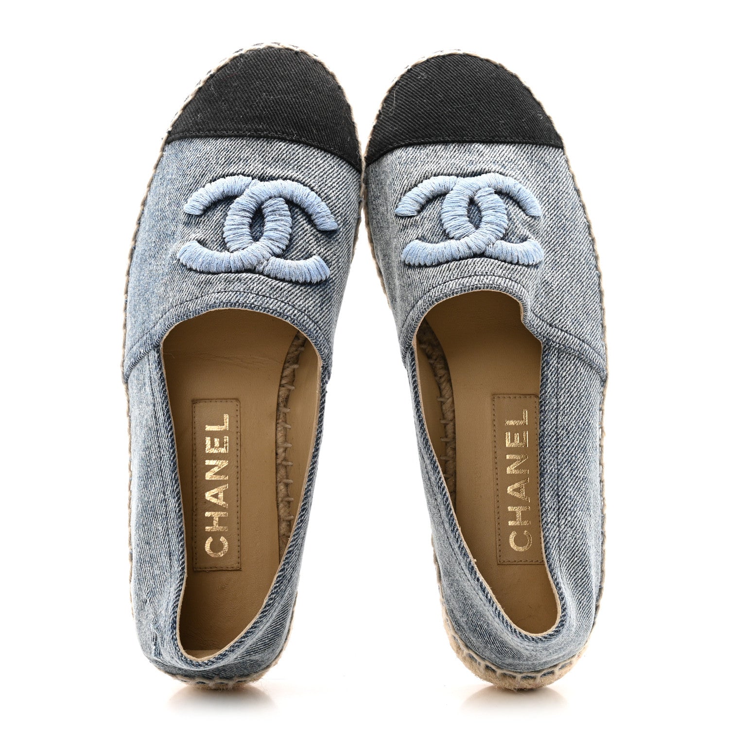 Chanel Denim CC Espadrilles 37 Blue Black 2 of 12