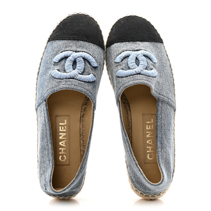 Chanel Denim CC Espadrilles 37 Blue Black 2 of 12