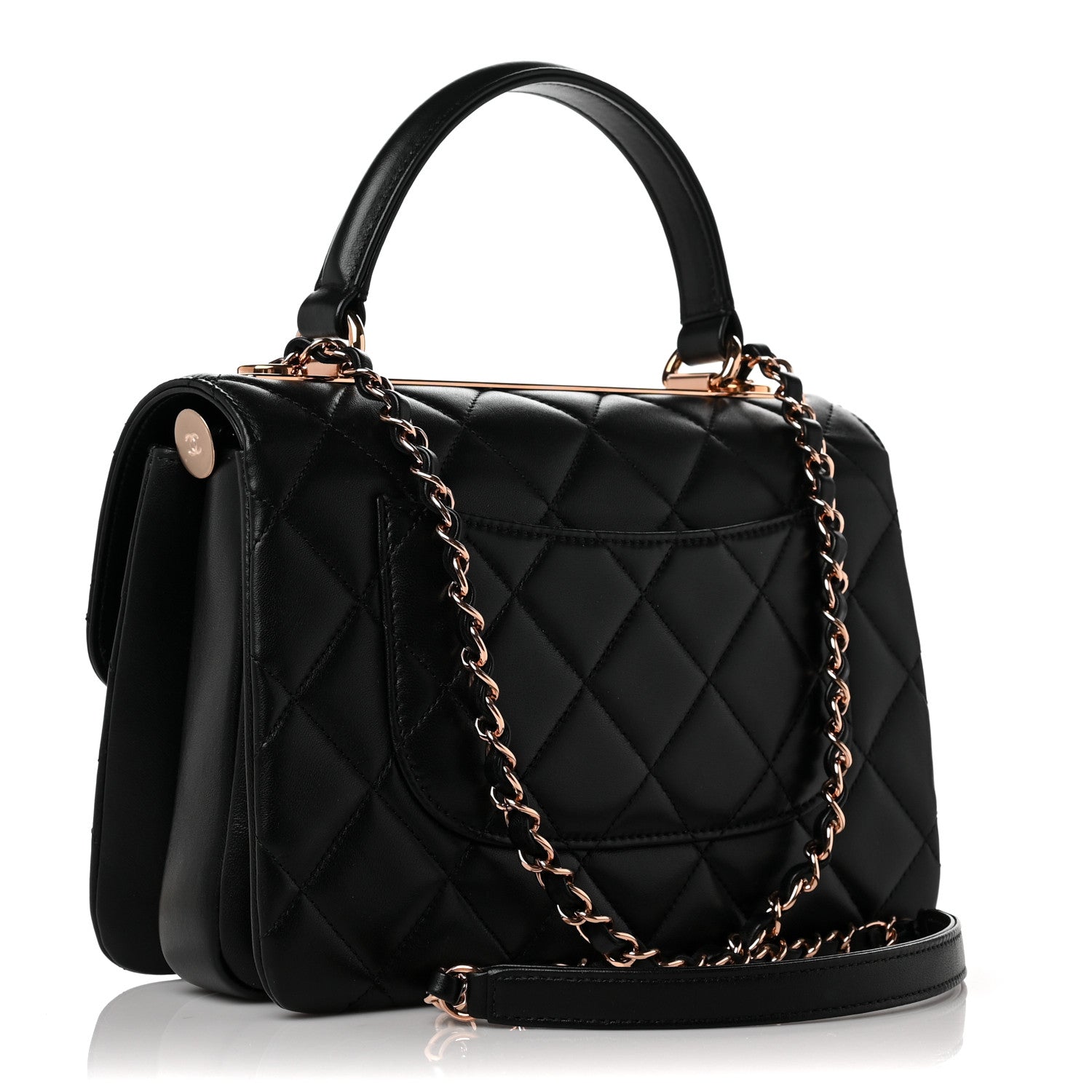Chanel Lambskin Quilted Small Trendy CC Dual Handle Flap Bag Black 3 of 10