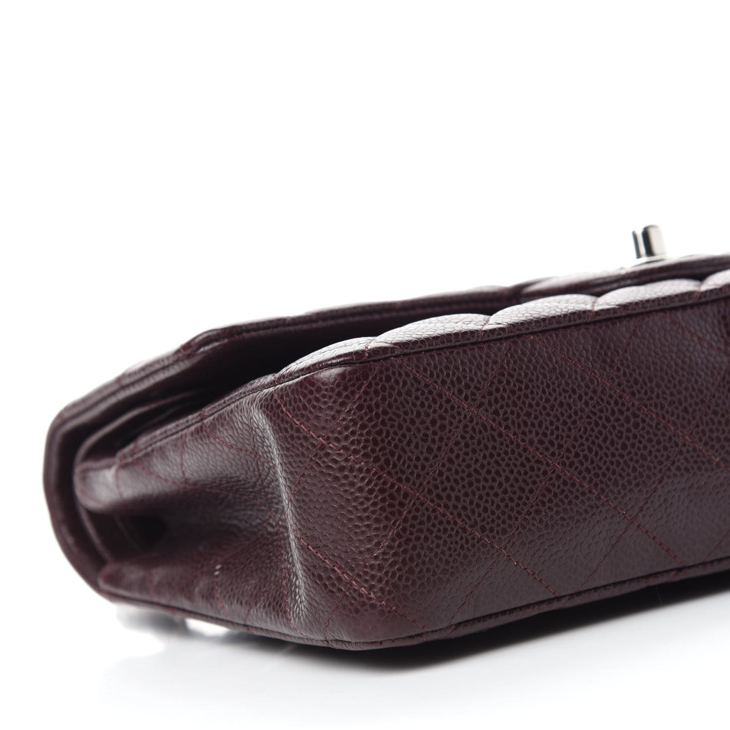 Caviar Quilted Medium Double Flap Burgundy