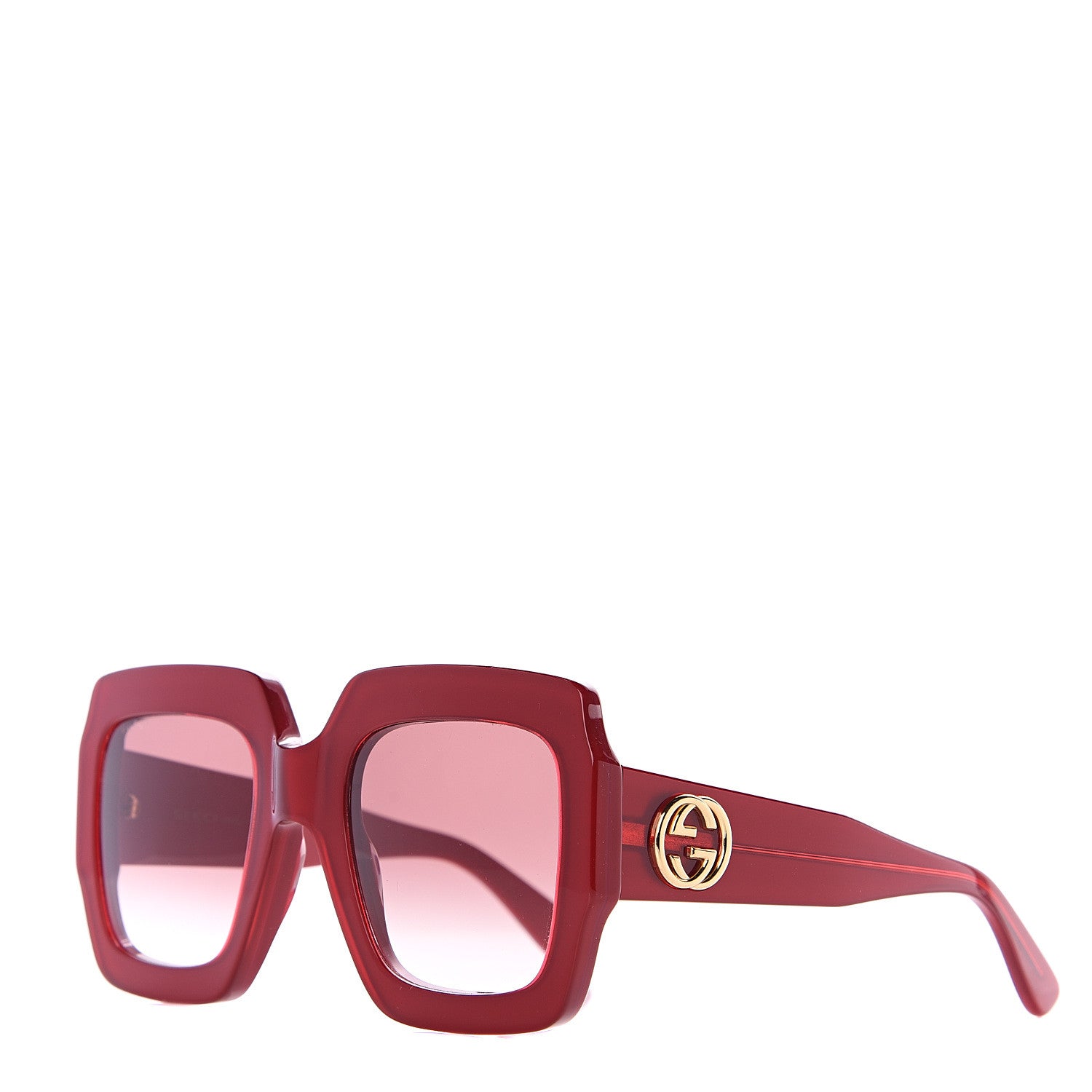 Gucci Square Web Frame GG0178S Sunglasses Red 1 of 8