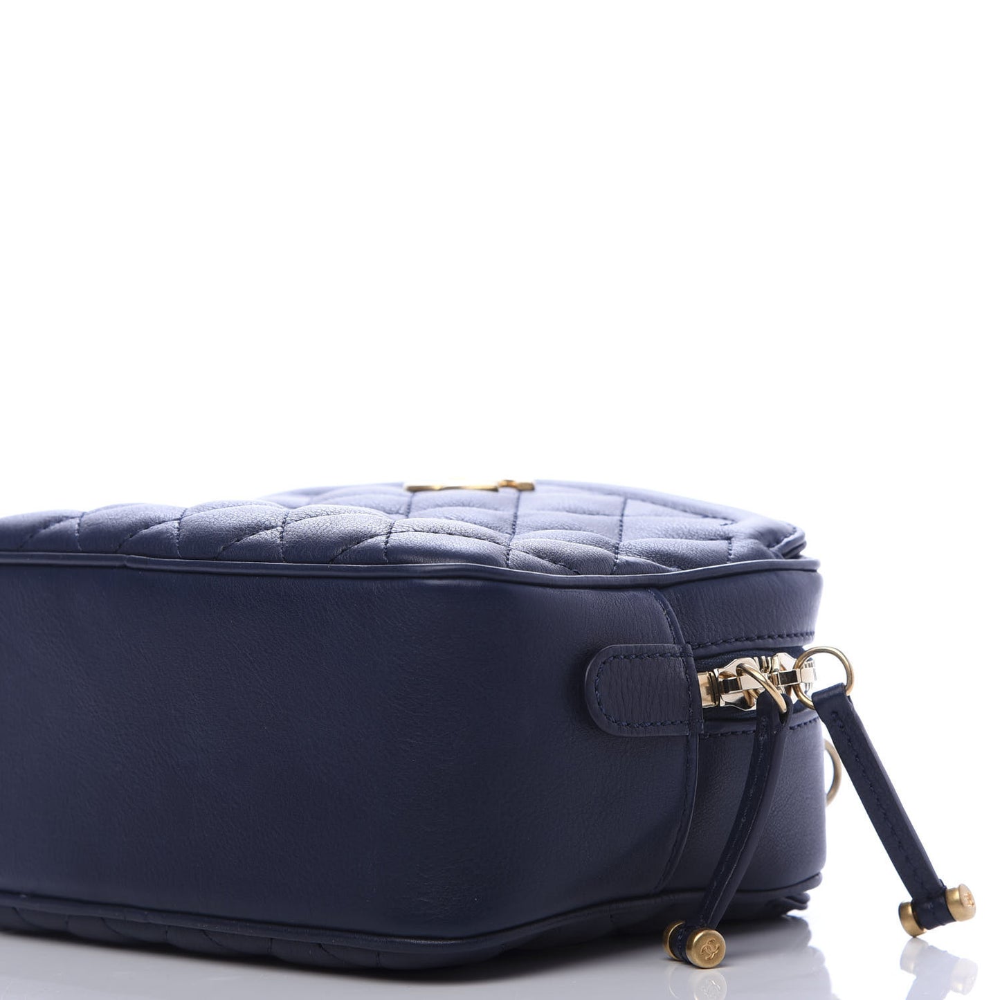 Calfskin Quilted CC Small Vanity Case Navy