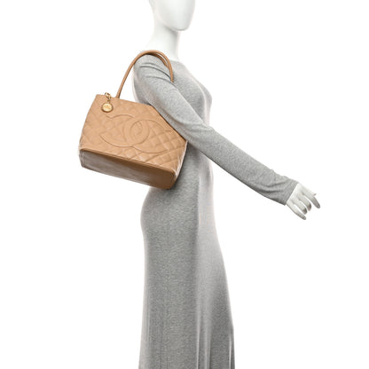 Chanel Caviar Quilted Medallion Tote Beige 2 of 10