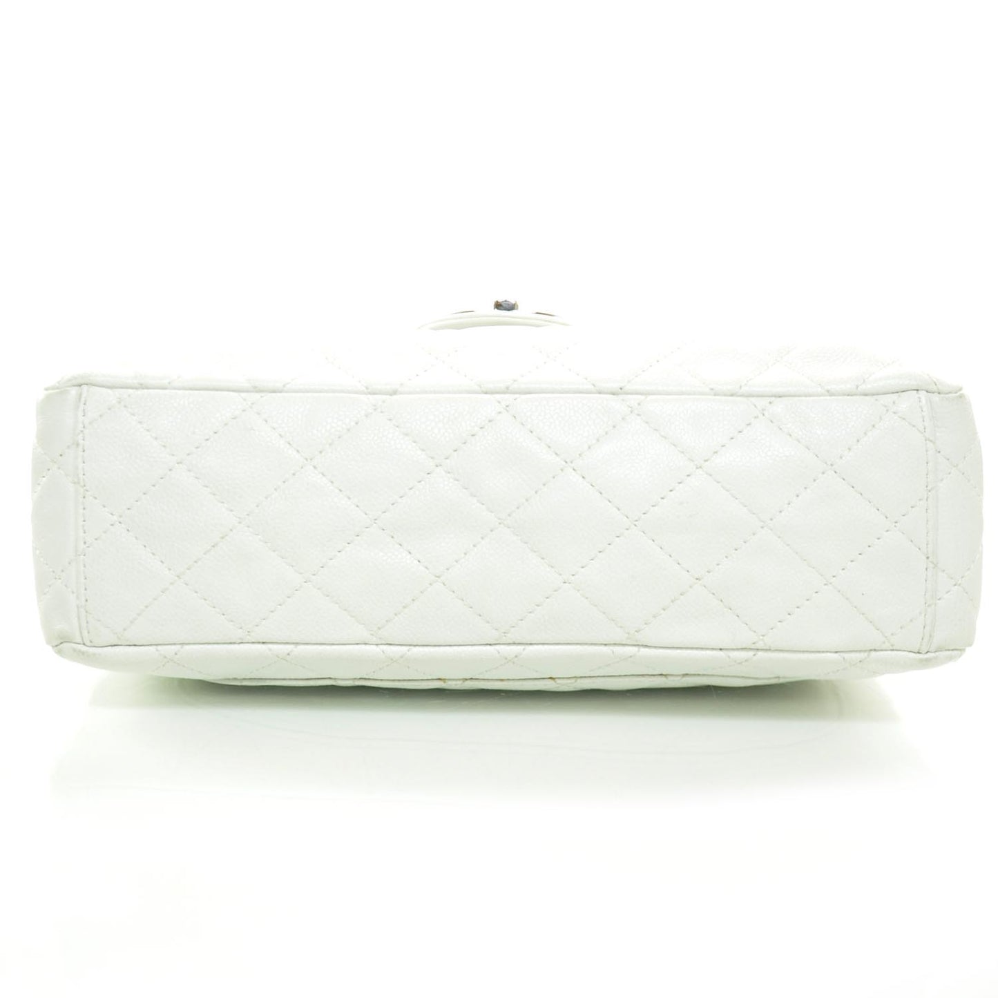 Washed Caviar Maxi Flap White