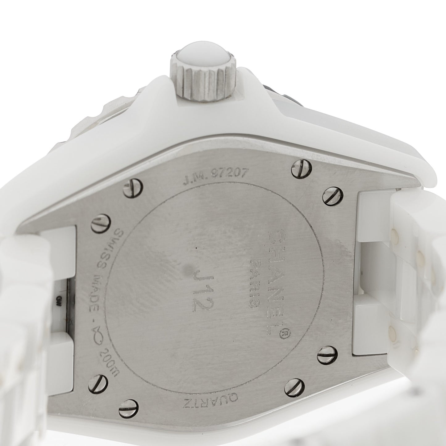 Stainless Steel Ceramic Diamond 33mm J12 Quartz Watch White