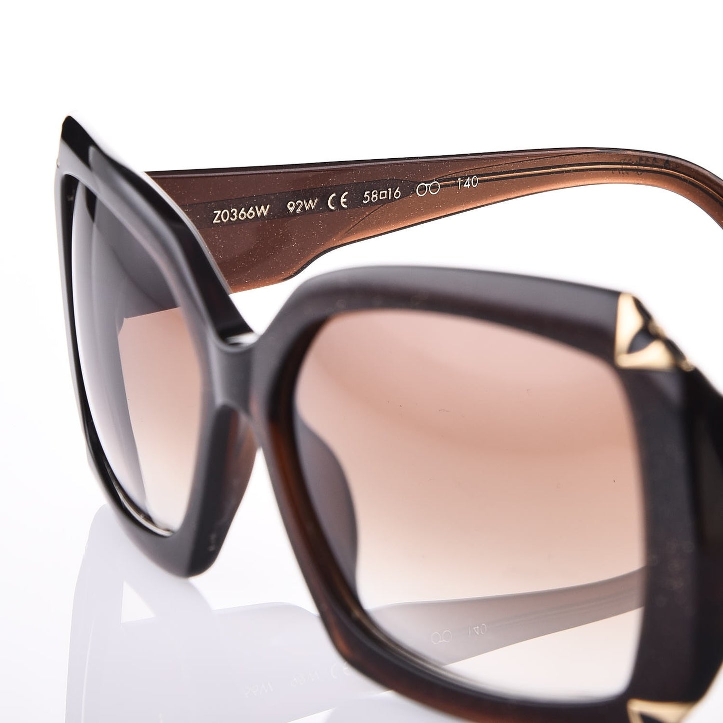 Hortensia Cat Eye Sunglasses Z0366W Brown Glitter