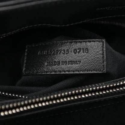 Saint Laurent Calfskin Y Quilted Monogram Medium Loulou Satchel Black 7 of 8