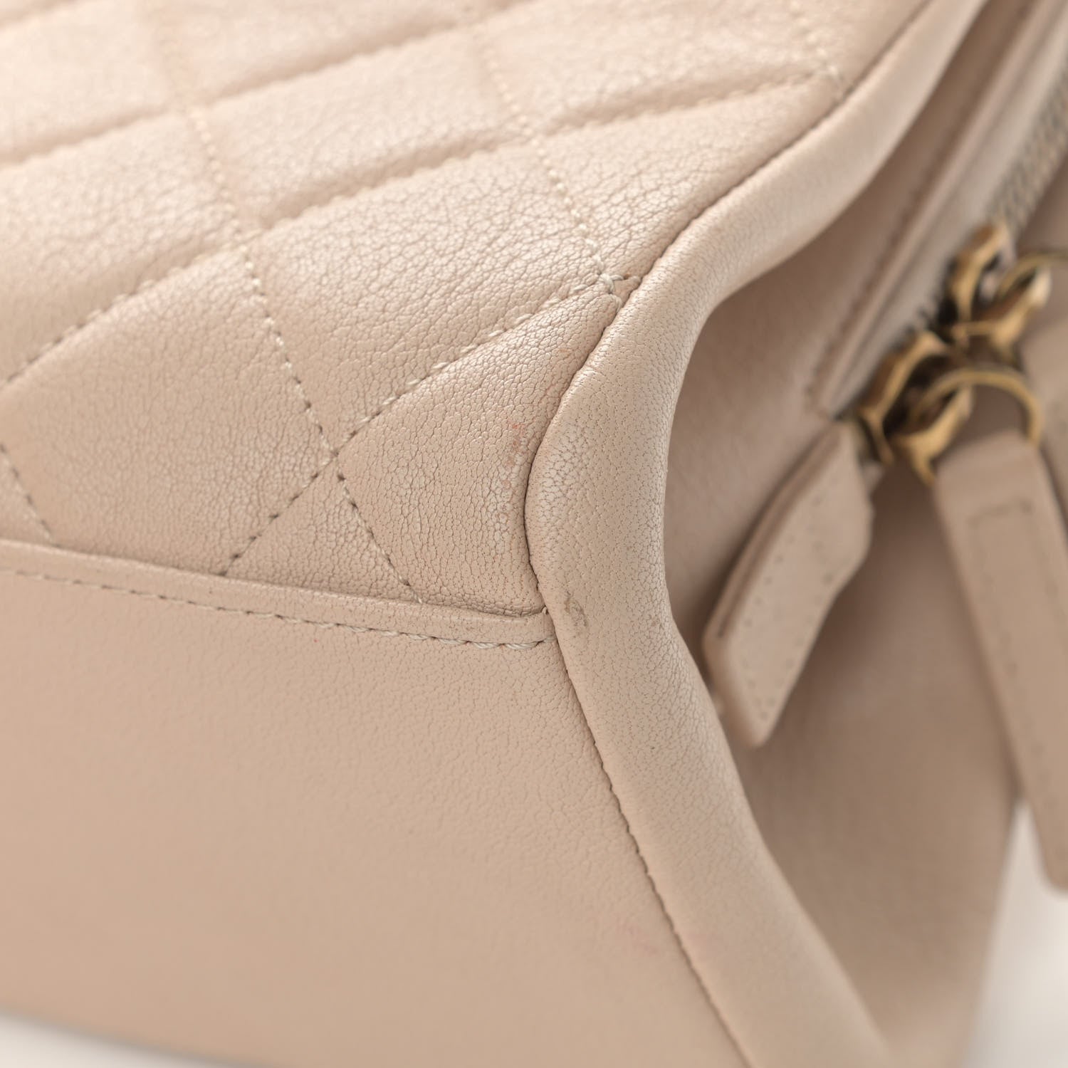 Chanel Shiny Sheepskin Quilted Small Trapezio Flap Beige 10 of 20