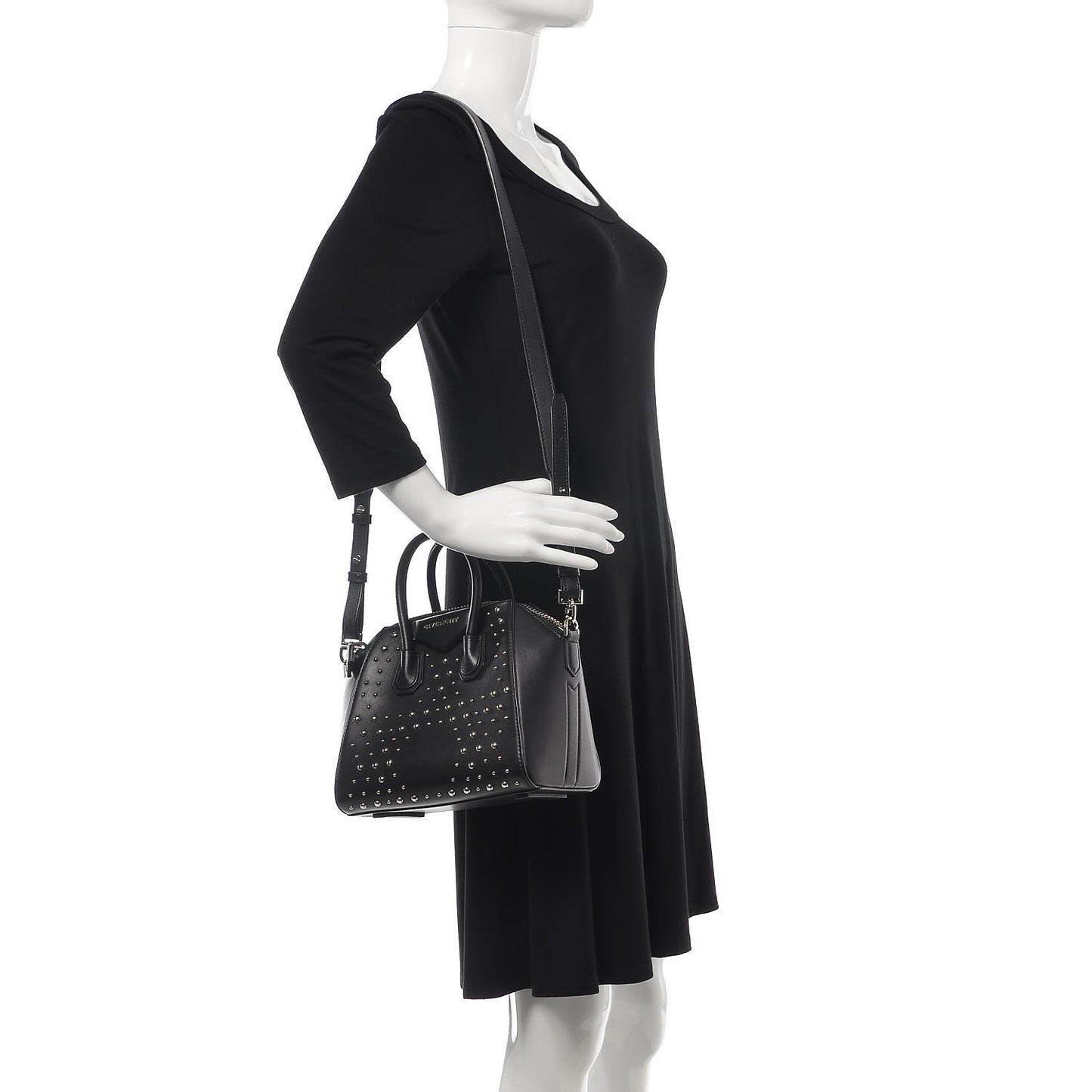 Smooth Calfskin Mini Studded Antigona Black