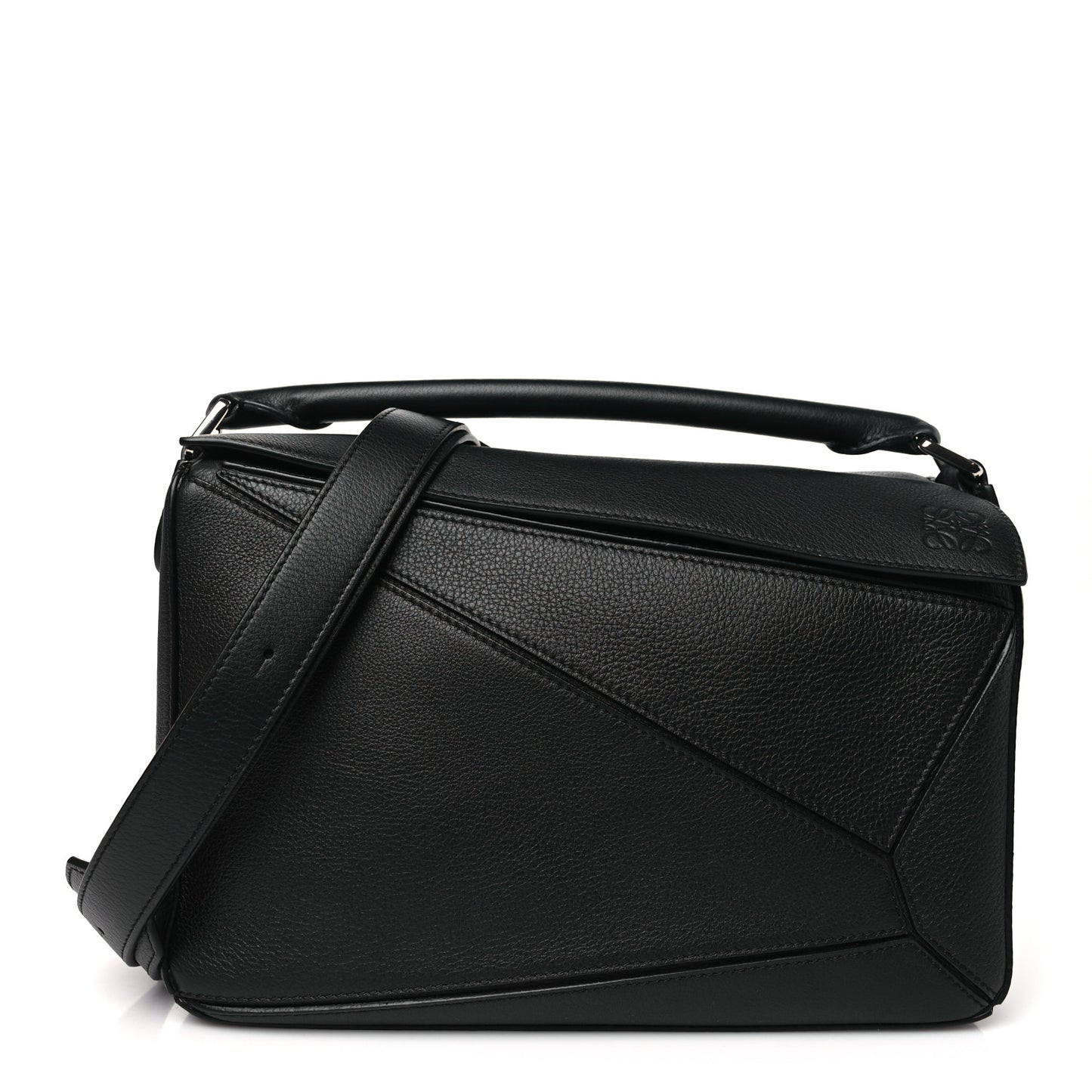 Calfskin Medium Puzzle Bag Black